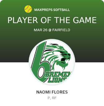 #11 Naomi Flores Player of the Game badge