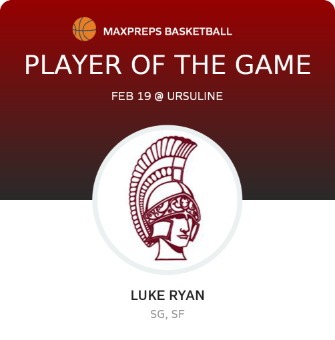 #12 Luke Ryan Player of the Game badge