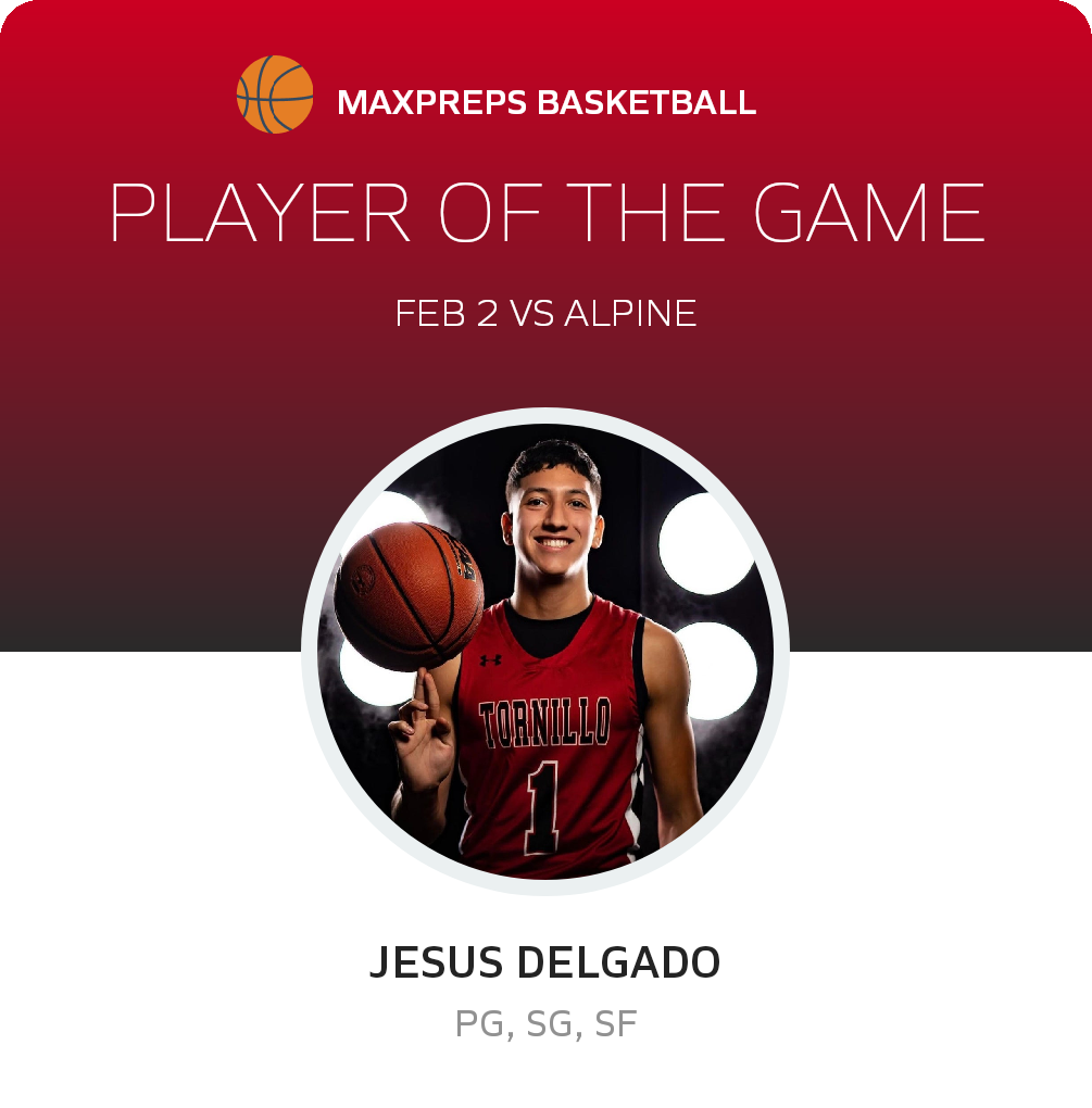 #1 Jesus Delgado Player of the Game badge