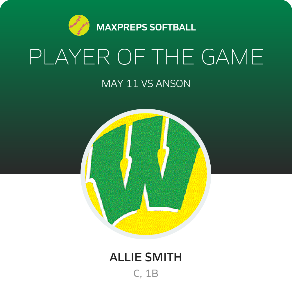 #9 Allie Smith Player of the Game badge