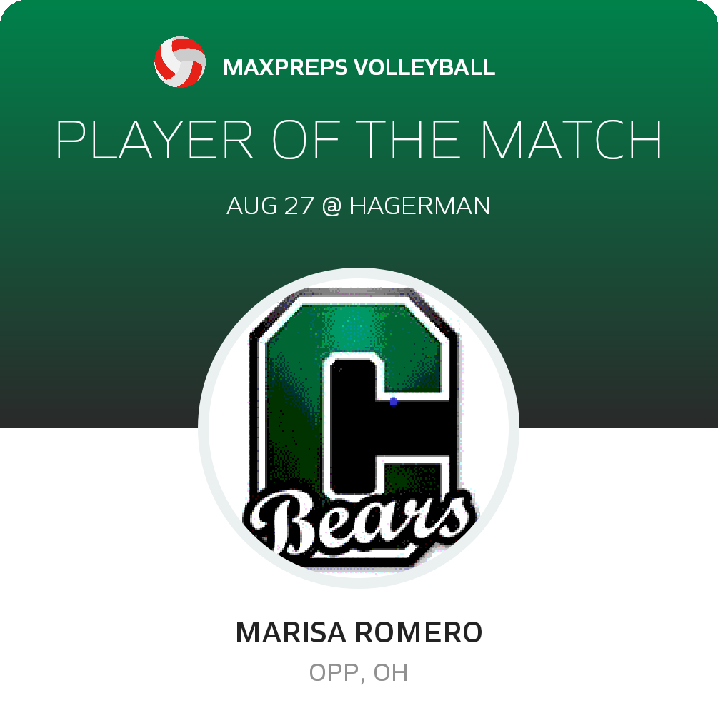 #9 Marisa Romero Player of the Game badge