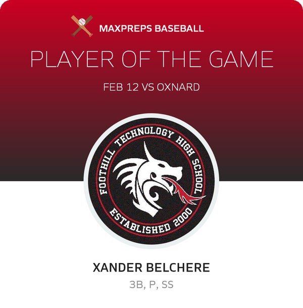 #12 Xander Belchere Player of the Game badge