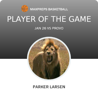 #50 Parker Larsen Player of the Game badge