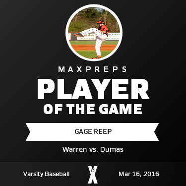 #13 Gage Reep Player of the Game badge