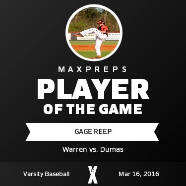 #13 Gage Reep Player of the Game badge