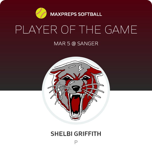 #12 Shelbi Griffith Player of the Game badge