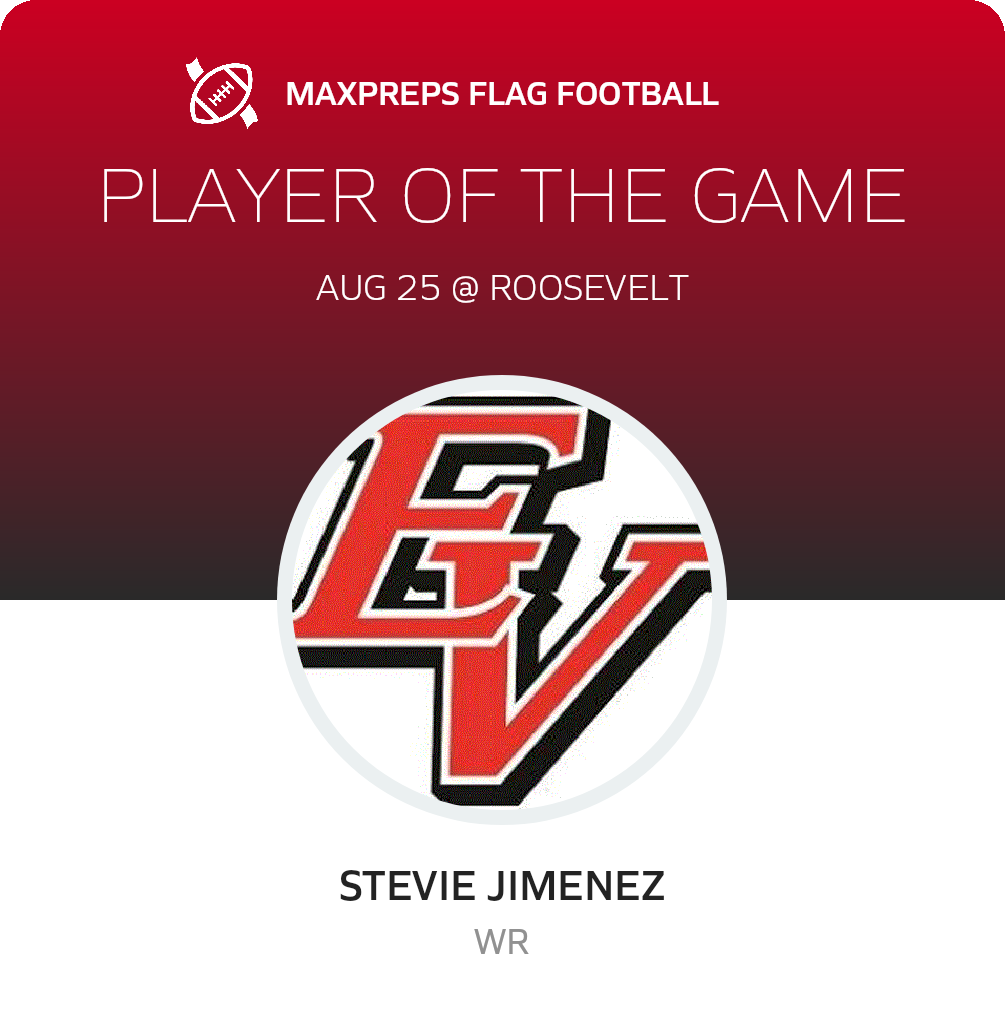 #13 Stevie Jimenez Player of the Game badge