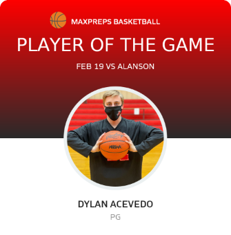 #11 Dylan Acevedo Player of the Game badge