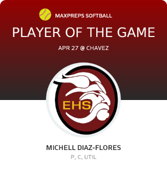 #9 Michell Diaz-Flores Player of the Game badge