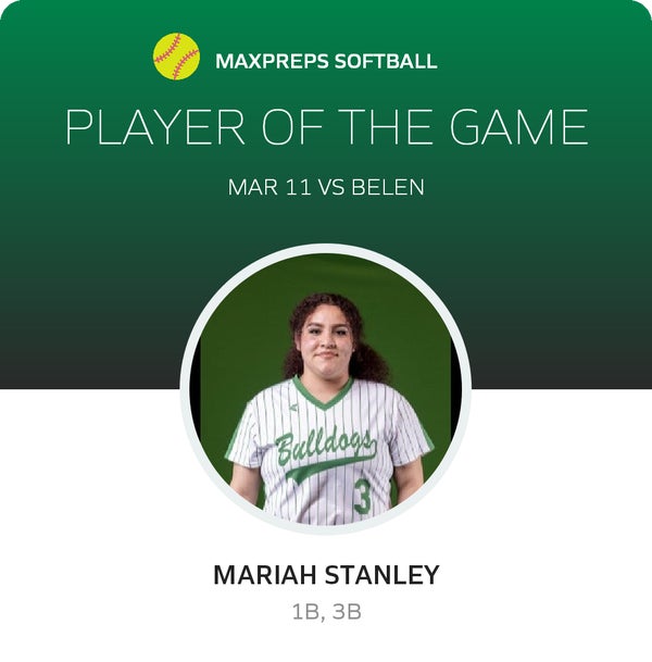 #3 Mariah Stanley Player of the Game badge