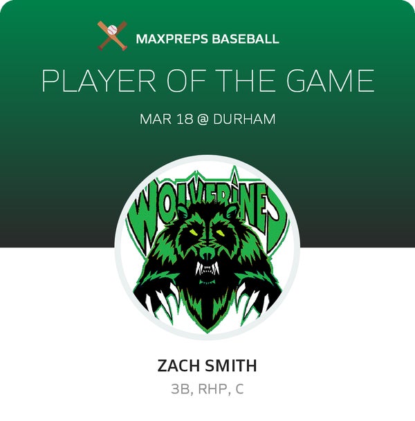#5 Zach Smith Player of the Game badge
