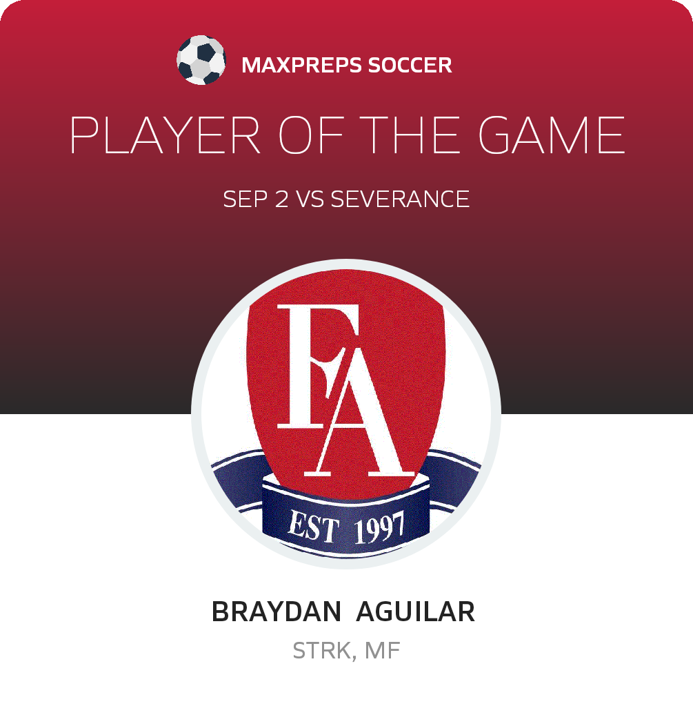 #15 Braydan Aguilar Player of the Game badge