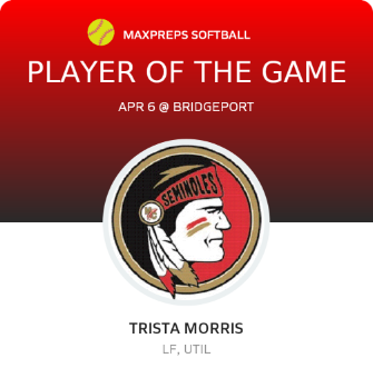 #8 TRISTA MORRIS Player of the Game badge