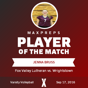 #7 Jenna Bruss Player of the Game badge