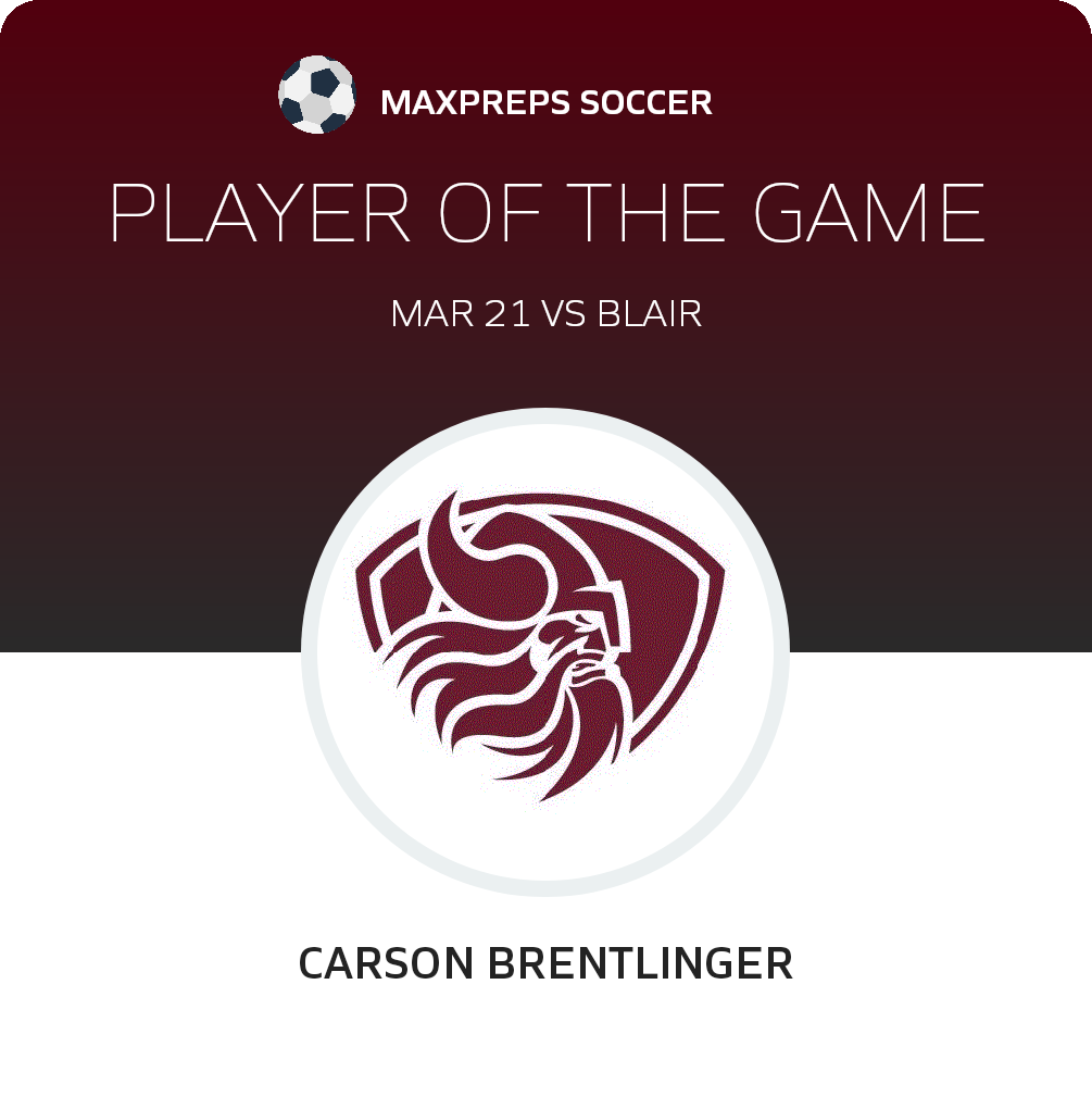 #6 Carson Brentlinger Player of the Game badge
