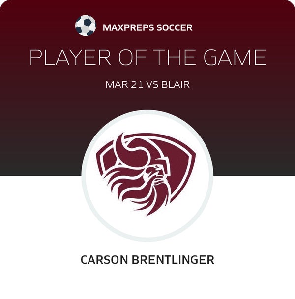 #6 Carson Brentlinger Player of the Game badge