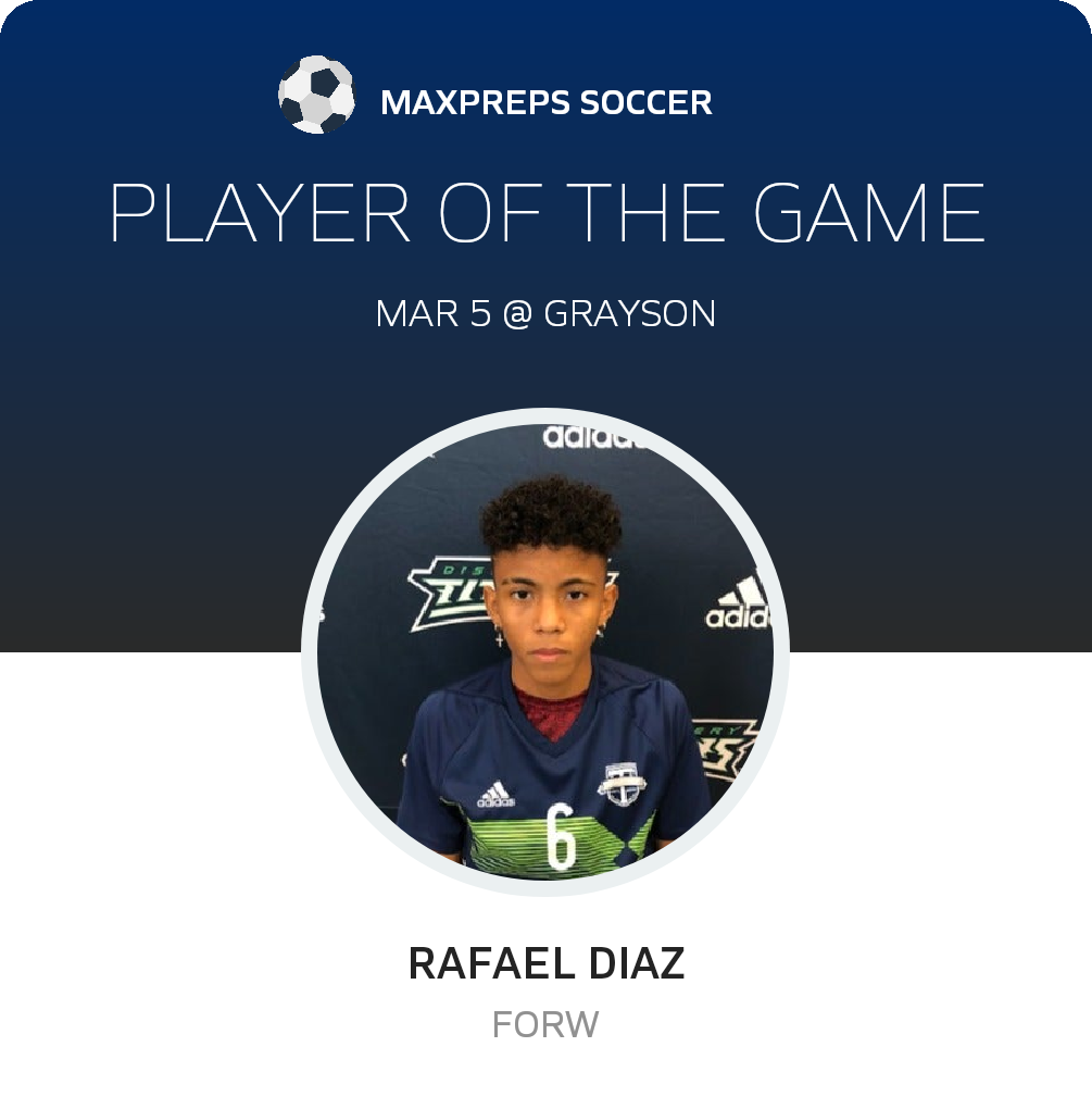 #6 Rafael Diaz Player of the Game badge