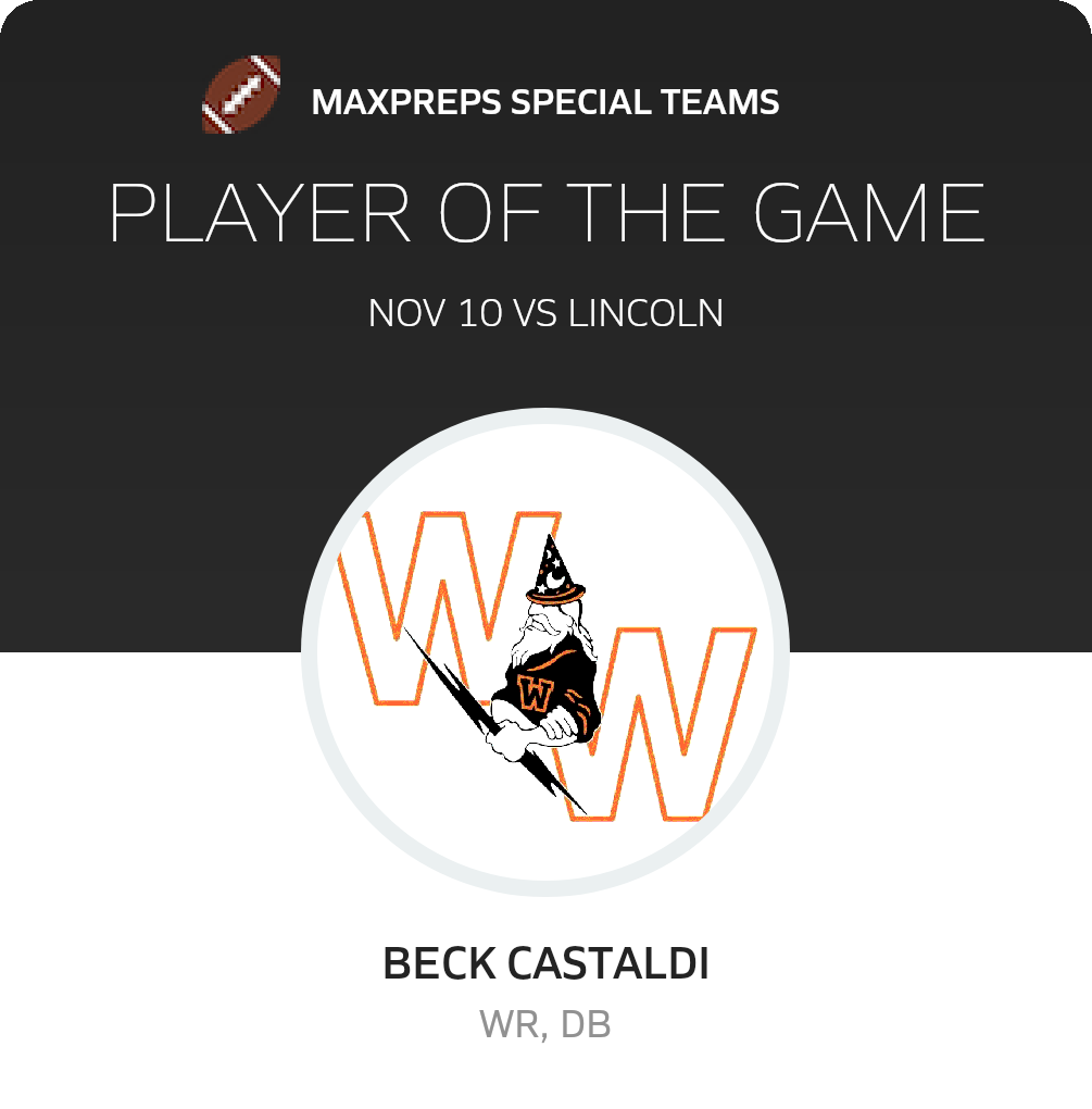 #16 Beck Castaldi Player of the Game badge