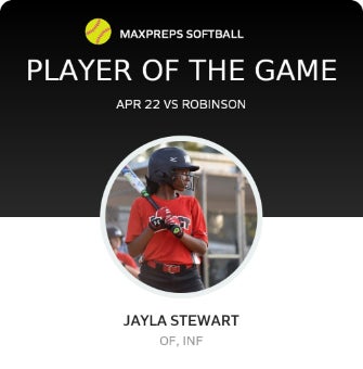 #14 Jayla Stewart Player of the Game badge