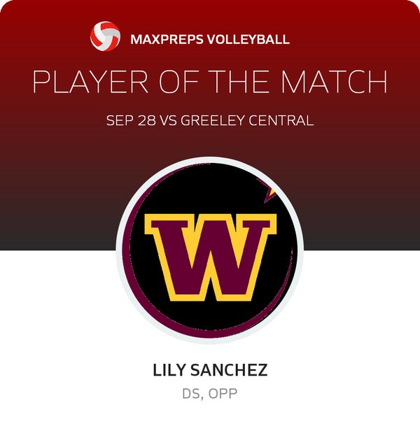 #9 Lily Sanchez Player of the Game badge