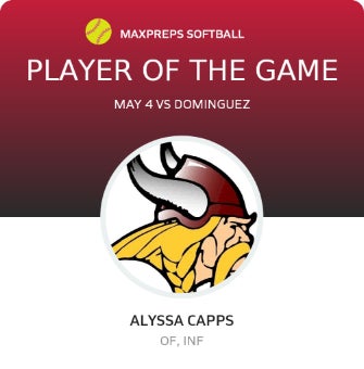 #16 Alyssa Capps Player of the Game badge