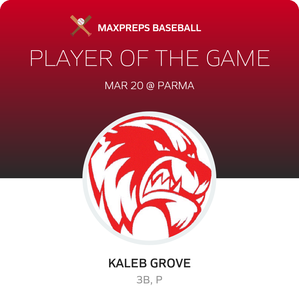#12 Kaleb Grove Player of the Game badge