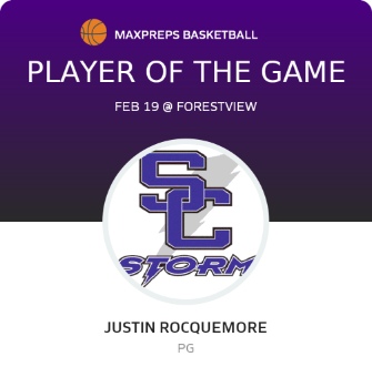 #5 Justin Rocquemore Player of the Game badge