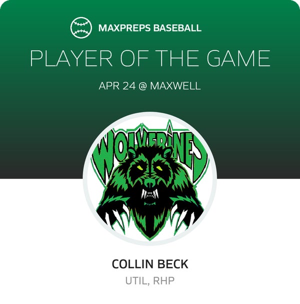 #10 Collin Beck Player of the Game badge