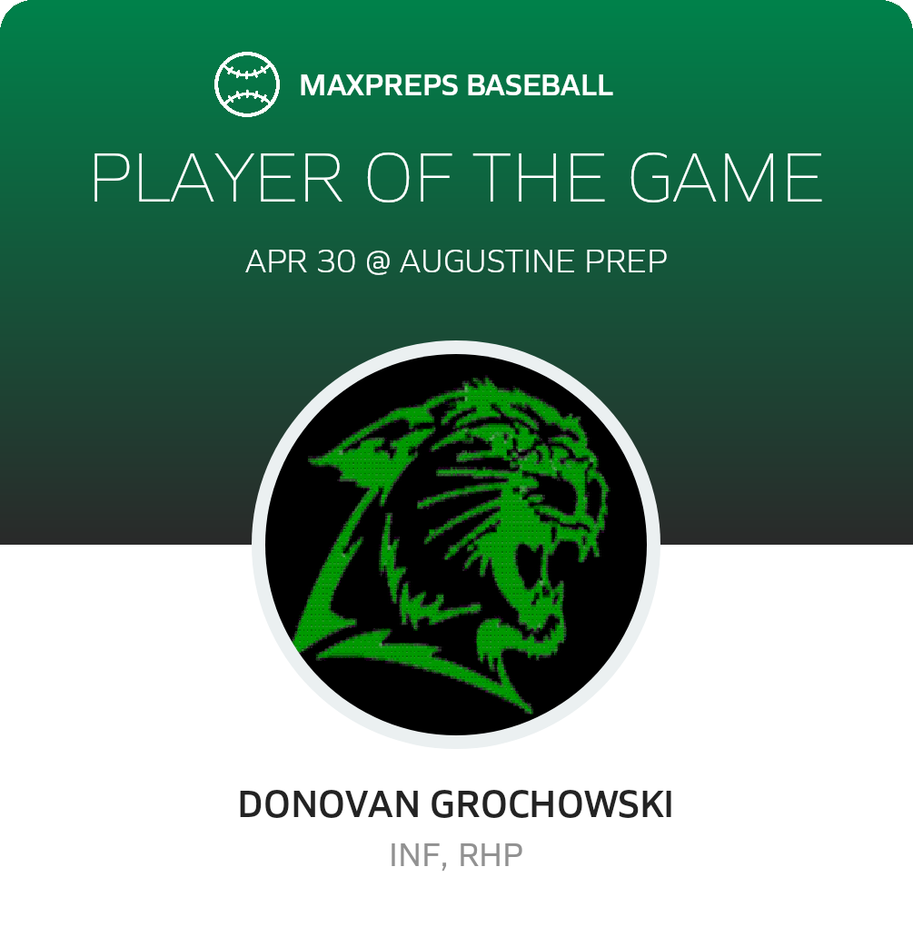 #17 Donovan Grochowski Player of the Game badge