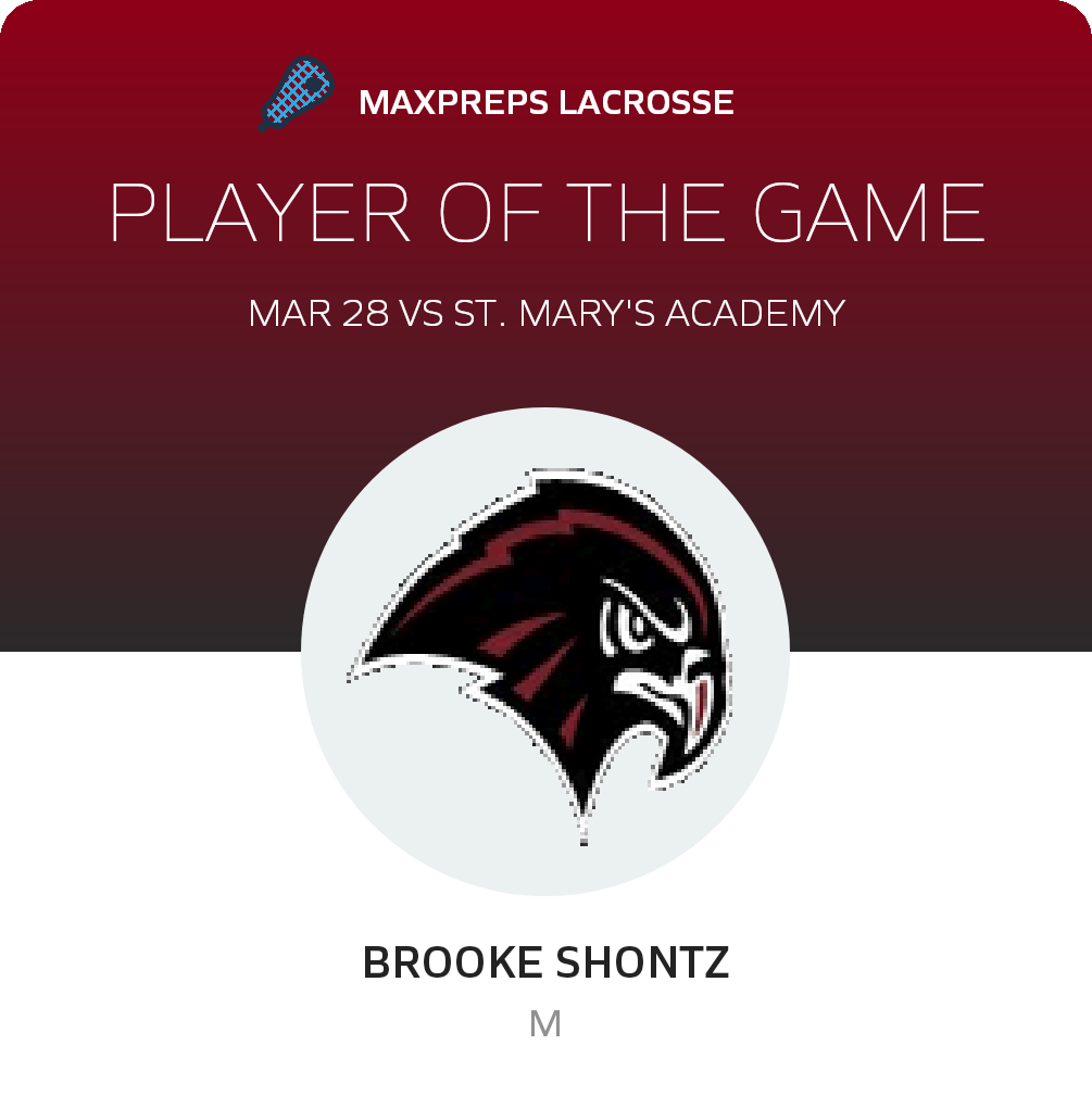 #25 Brooke Shontz Player of the Game badge