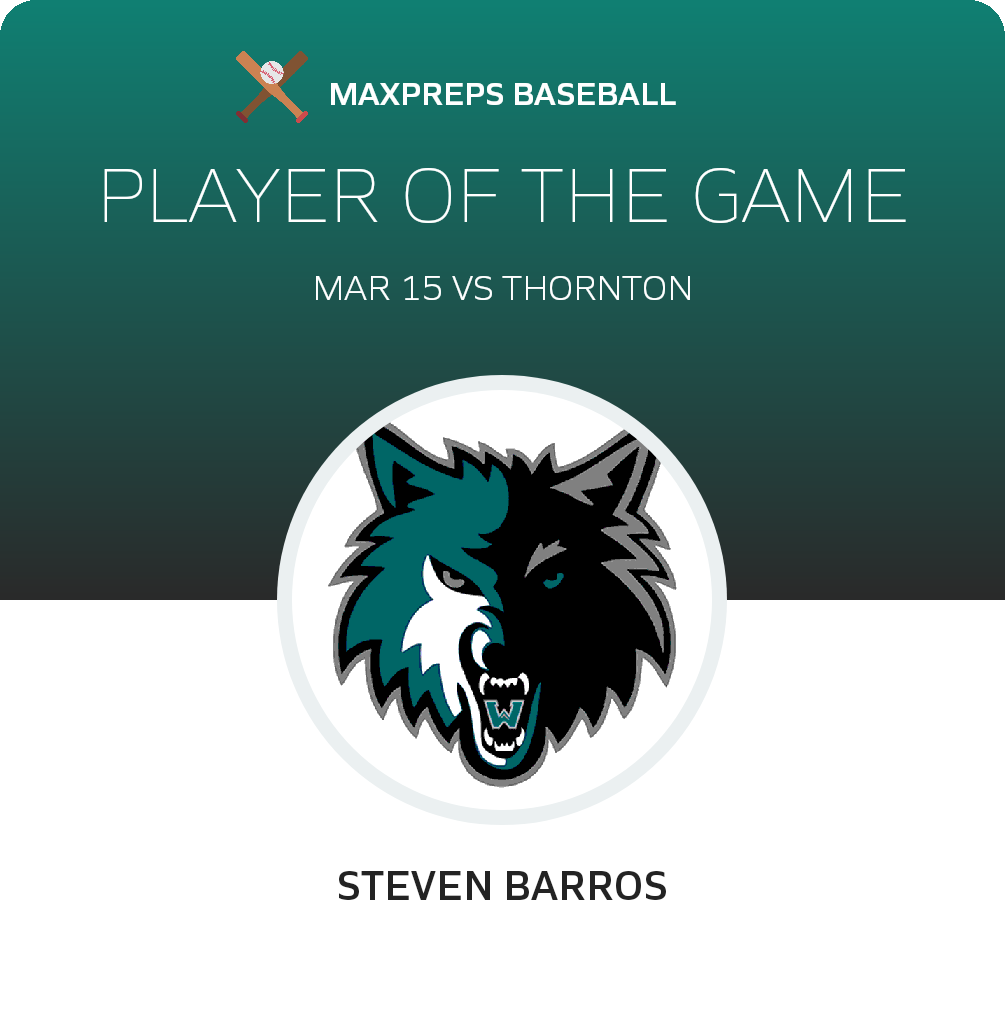 #9 Steven Barros Player of the Game badge