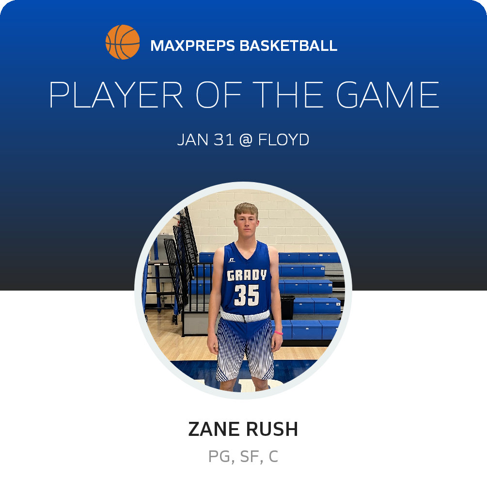 #35 Zane Rush Player of the Game badge