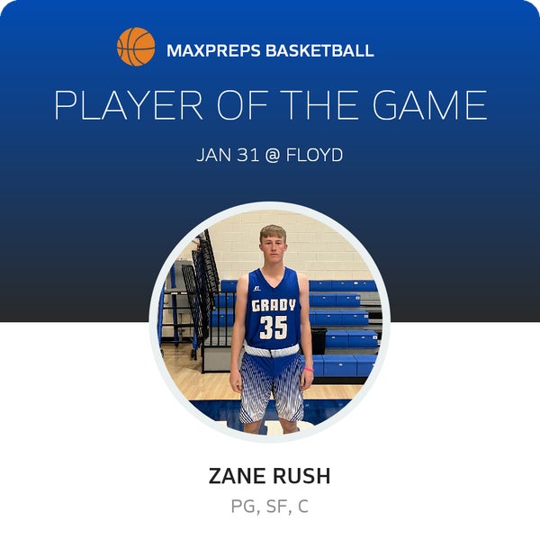 #35 Zane Rush Player of the Game badge