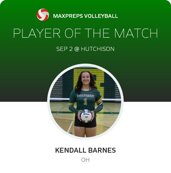 #1 Kendall Barnes Player of the Game badge