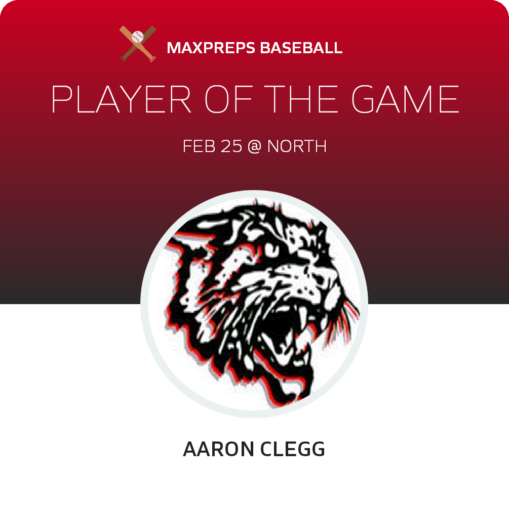 #5 Aaron Clegg Player of the Game badge
