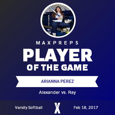 #9 Arianna Perez Player of the Game badge
