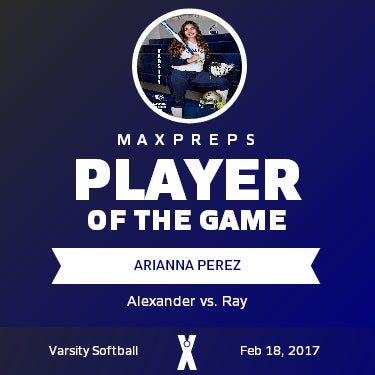 #9 Arianna Perez Player of the Game badge