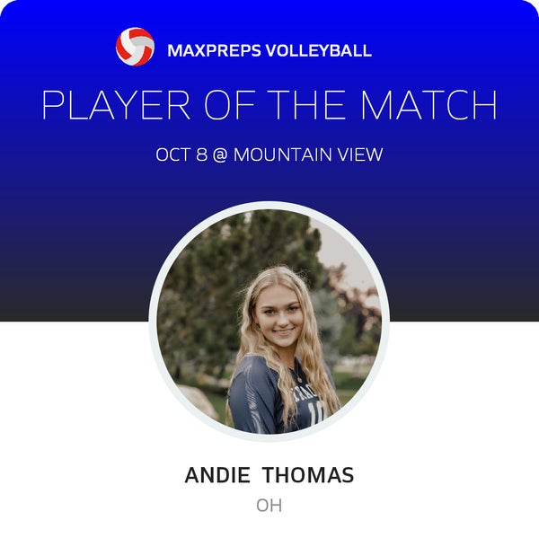 #10 Andie Thomas Player of the Game badge