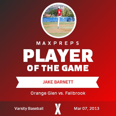 #6 Jake Barnett Player of the Game badge
