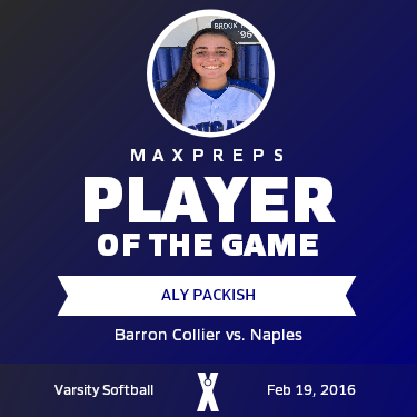 #1 Aly Packish Player of the Game badge