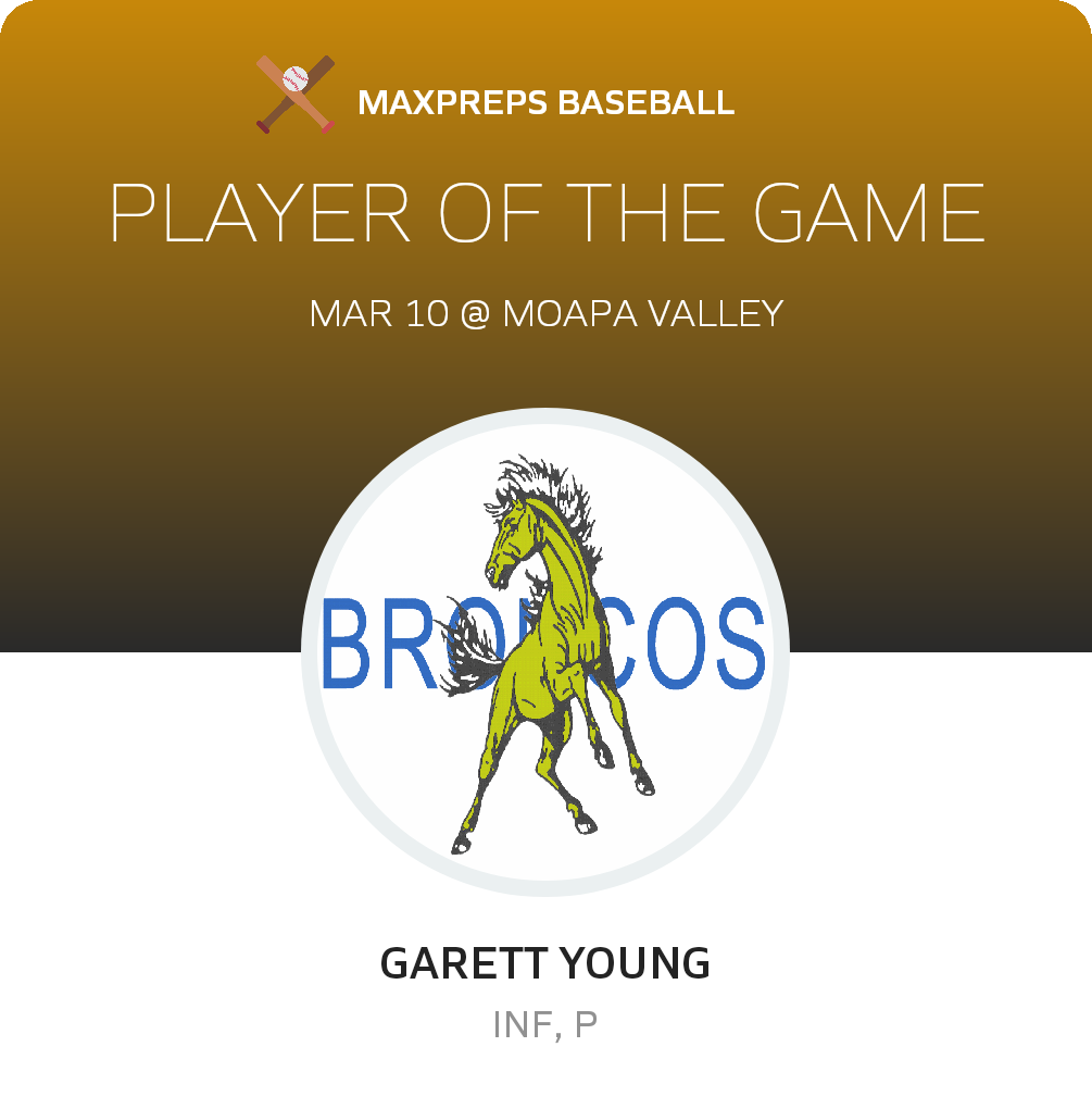 #3 Garrett Young Player of the Game badge