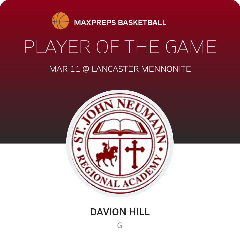 #1 Davion Hill Player of the Game badge