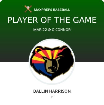 #15 Dallin Harrison Player of the Game badge