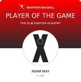 #2 Adam May Player of the Game badge