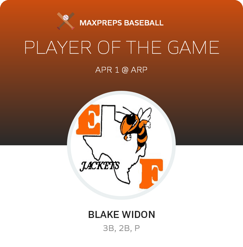 #2 Blake Widon Player of the Game badge