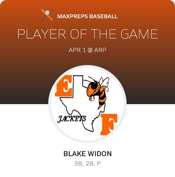 #2 Blake Widon Player of the Game badge