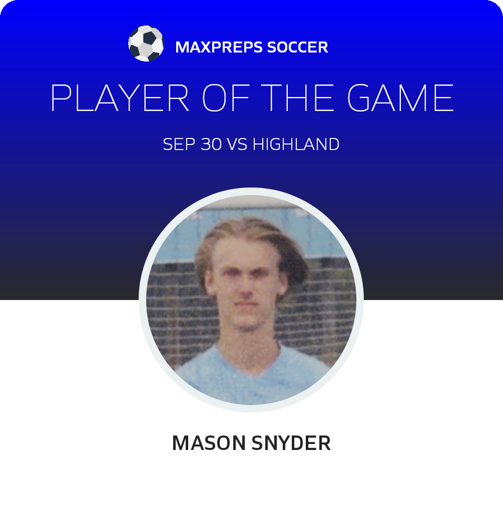 #13 Mason Snyder Player of the Game badge