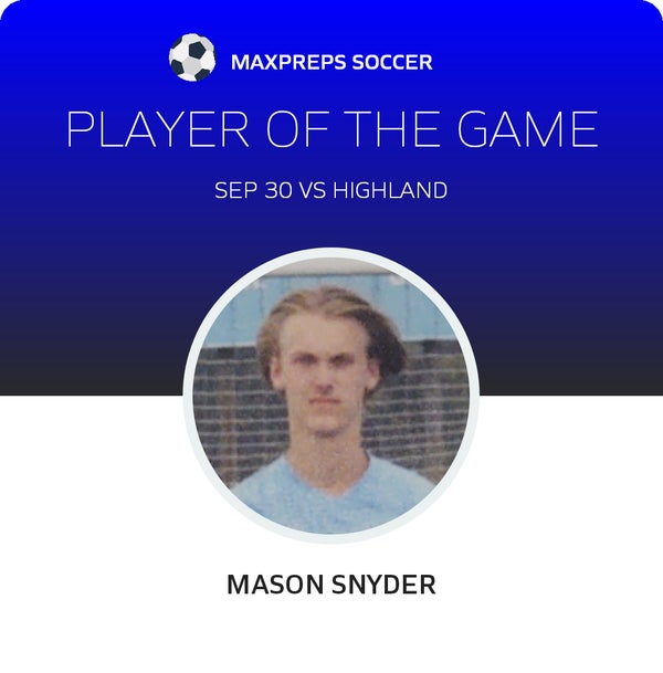 #13 Mason Snyder Player of the Game badge