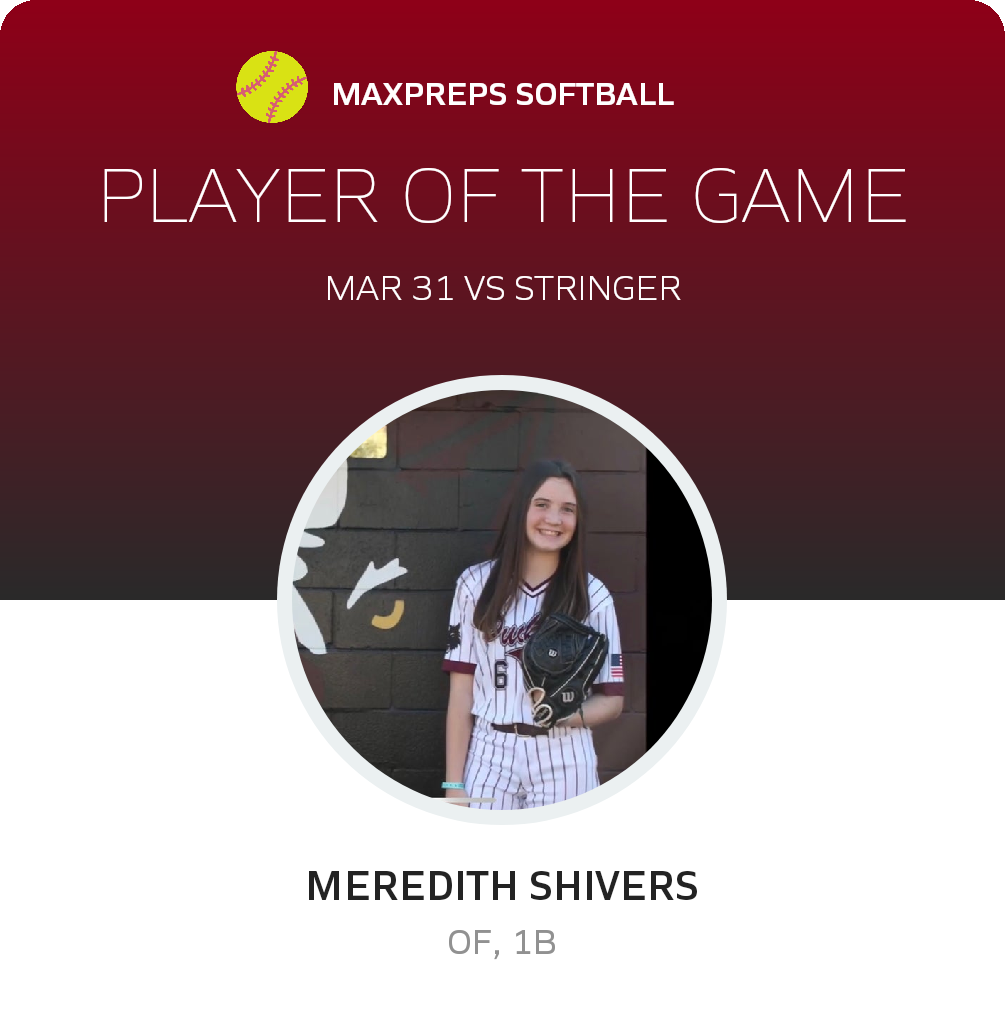 #6 Meredith Shivers Player of the Game badge