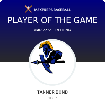 #3 Tanner Bond Player of the Game badge